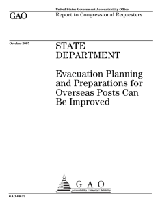 GAO STATE DEPARTMENT Evacuation Planning