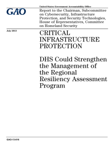 Report to the Chairman, Subcommittee on Cybersecurity, Infrastructure Protection, and Security Technologies,