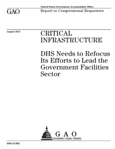 GAO CRITICAL INFRASTRUCTURE DHS Needs to Refocus