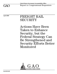 GAO FREIGHT RAIL SECURITY Actions Have Been