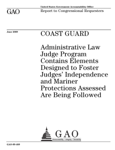 GAO COAST GUARD Administrative Law Judge Program