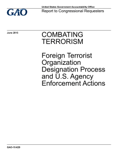 COMBATING TERRORISM Foreign Terrorist Organization