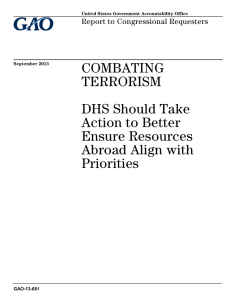 COMBATING TERRORISM DHS Should Take Action to Better