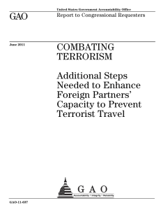 GAO COMBATING TERRORISM Additional Steps