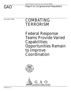 GAO COMBATING TERRORISM Federal Response