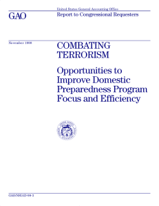 GAO COMBATING TERRORISM Opportunities to