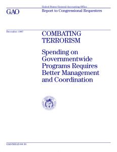 GAO COMBATING TERRORISM Spending on