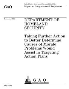 GAO DEPARTMENT OF HOMELAND SECURITY