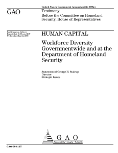 GAO HUMAN CAPITAL Workforce Diversity Governmentwide and at the