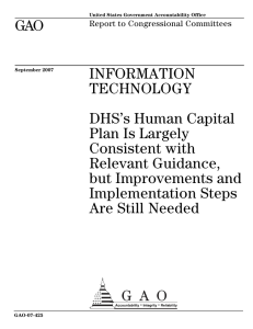 GAO INFORMATION TECHNOLOGY DHS’s Human Capital