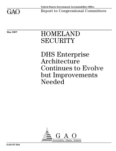 GAO HOMELAND SECURITY DHS Enterprise