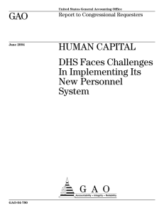 a GAO HUMAN CAPITAL DHS Faces Challenges