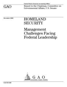 a GAO HOMELAND SECURITY