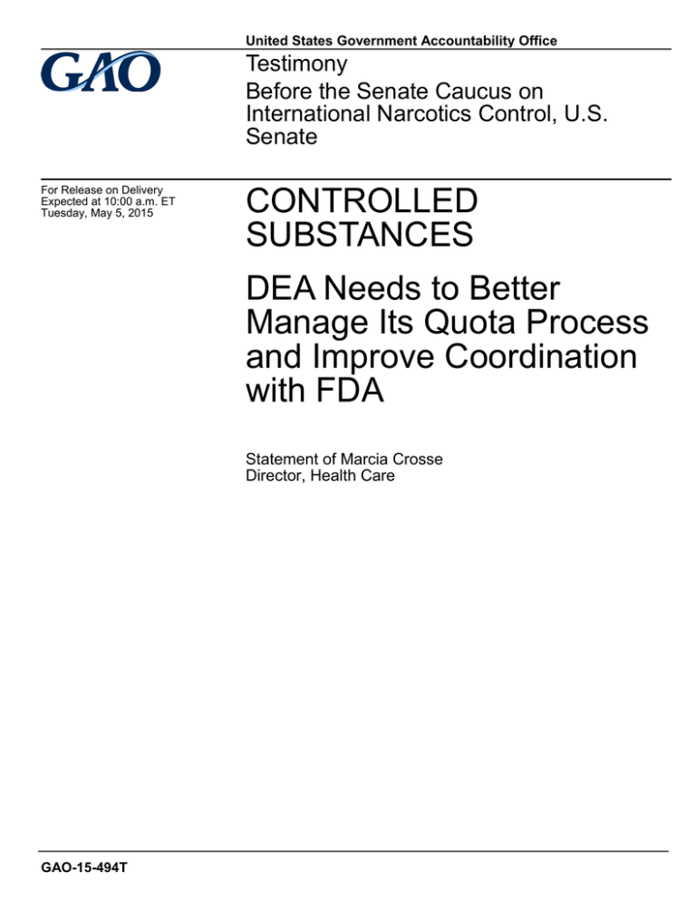 CONTROLLED SUBSTANCES DEA Needs to Better