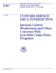 GAO CUSTOMS SERVICE DRUG INTERDICTION Internal Control