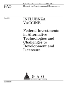 GAO INFLUENZA VACCINE Federal Investments