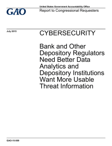 CYBERSECURITY Bank and Other Depository Regulators Need Better Data