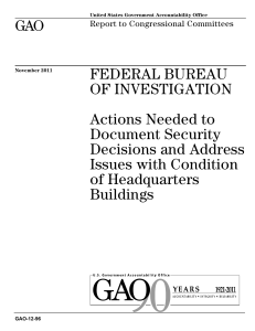 GAO FEDERAL BUREAU OF INVESTIGATION Actions Needed to