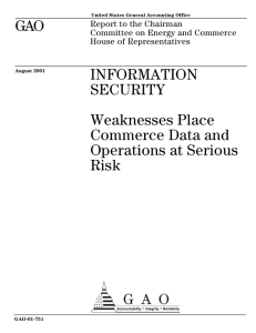 GAO INFORMATION SECURITY Weaknesses Place