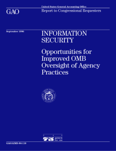GAO INFORMATION SECURITY Opportunities for
