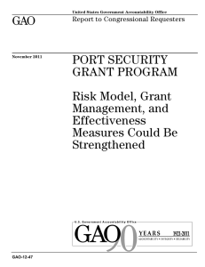 GAO PORT SECURITY GRANT PROGRAM Risk Model, Grant