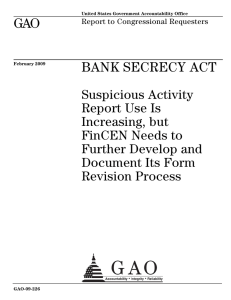 GAO BANK SECRECY ACT