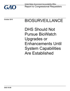 BIOSURVEILLANCE  DHS Should Not Pursue BioWatch