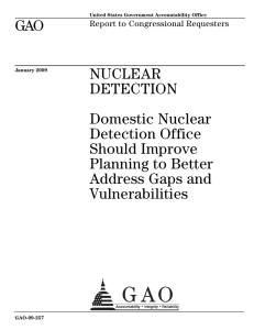 GAO NUCLEAR DETECTION Domestic Nuclear