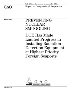 GAO PREVENTING NUCLEAR SMUGGLING