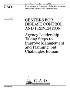 GAO CENTERS FOR DISEASE CONTROL AND PREVENTION