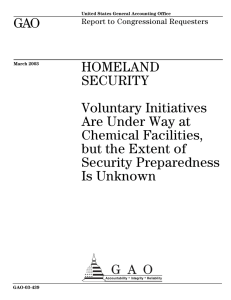 GAO HOMELAND SECURITY Voluntary Initiatives