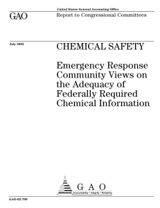 GAO CHEMICAL SAFETY Emergency Response Community Views on