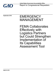 EMERGENCY MANAGEMENT FEMA Collaborates Effectively with