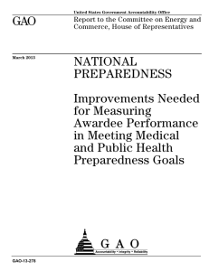 GAO NATIONAL PREPAREDNESS Improvements Needed