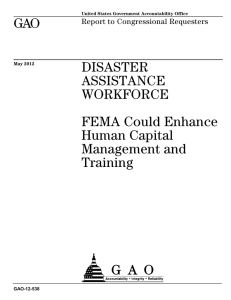 GAO DISASTER ASSISTANCE WORKFORCE
