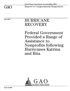 GAO HURRICANE RECOVERY Federal Government