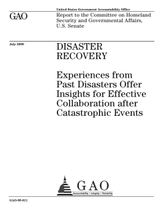 GAO DISASTER RECOVERY Experiences from