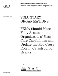 GAO VOLUNTARY ORGANIZATIONS FEMA Should More