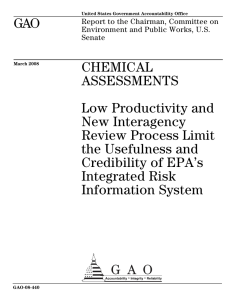 GAO CHEMICAL ASSESSMENTS Low Productivity and