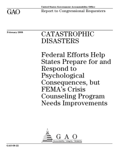 GAO CATASTROPHIC DISASTERS Federal Efforts Help
