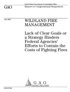 GAO WILDLAND FIRE MANAGEMENT Lack of Clear Goals or