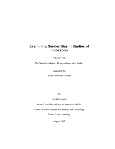 Examining Gender Bias in Studies of Innovation