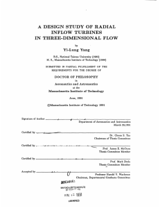 INFLOW TURBINES DESIGN  STUDY  OF RADIAL THREE-DIMENSIONAL  FLOW Yi-Lung Yang