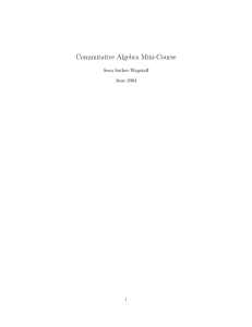 Commutative Algebra Mini-Course Sean Sather-Wagstaff June 2004 i