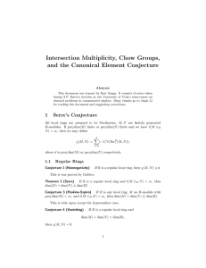 Intersection Multiplicity, Chow Groups, and the Canonical Element Conjecture