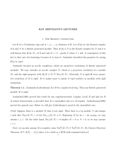 RAY HEITMANN’S LECTURES 1. The Rigidity conjecture , ..., x