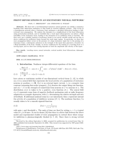 FRONT BIFURCATIONS IN AN EXCITATORY NEURAL NETWORK