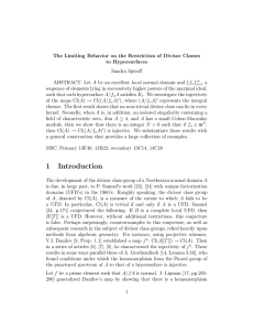 The Limiting Behavior on the Restriction of Divisor Classes to Hypersurfaces