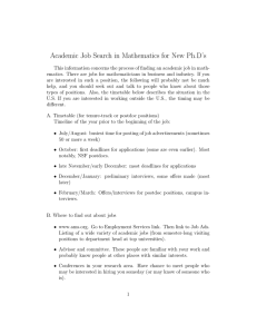Academic Job Search in Mathematics for New Ph.D’s