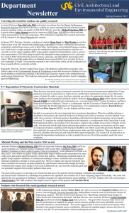 Department Newsletter Spring/Summer 2015 Traveling the world for outdoor air quality research